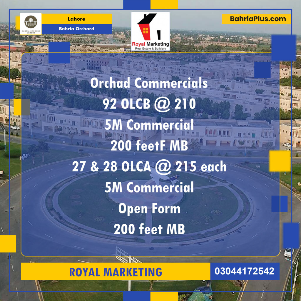 Commercial Plot for Sale in Bahria Orchard, Lahore - (BP-185856)