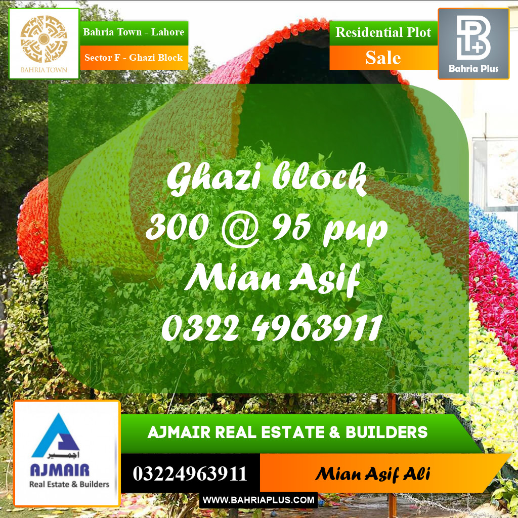 Residential Plot for Sale in Sector F - Ghazi Block -  Bahria Town, Lahore - (BP-185858)