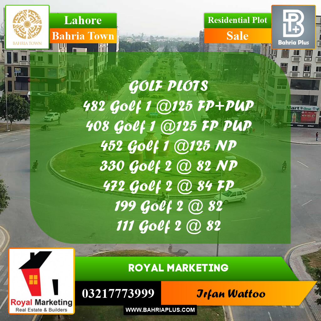 Residential Plot for Sale in Bahria Town, Lahore - (BP-185891)