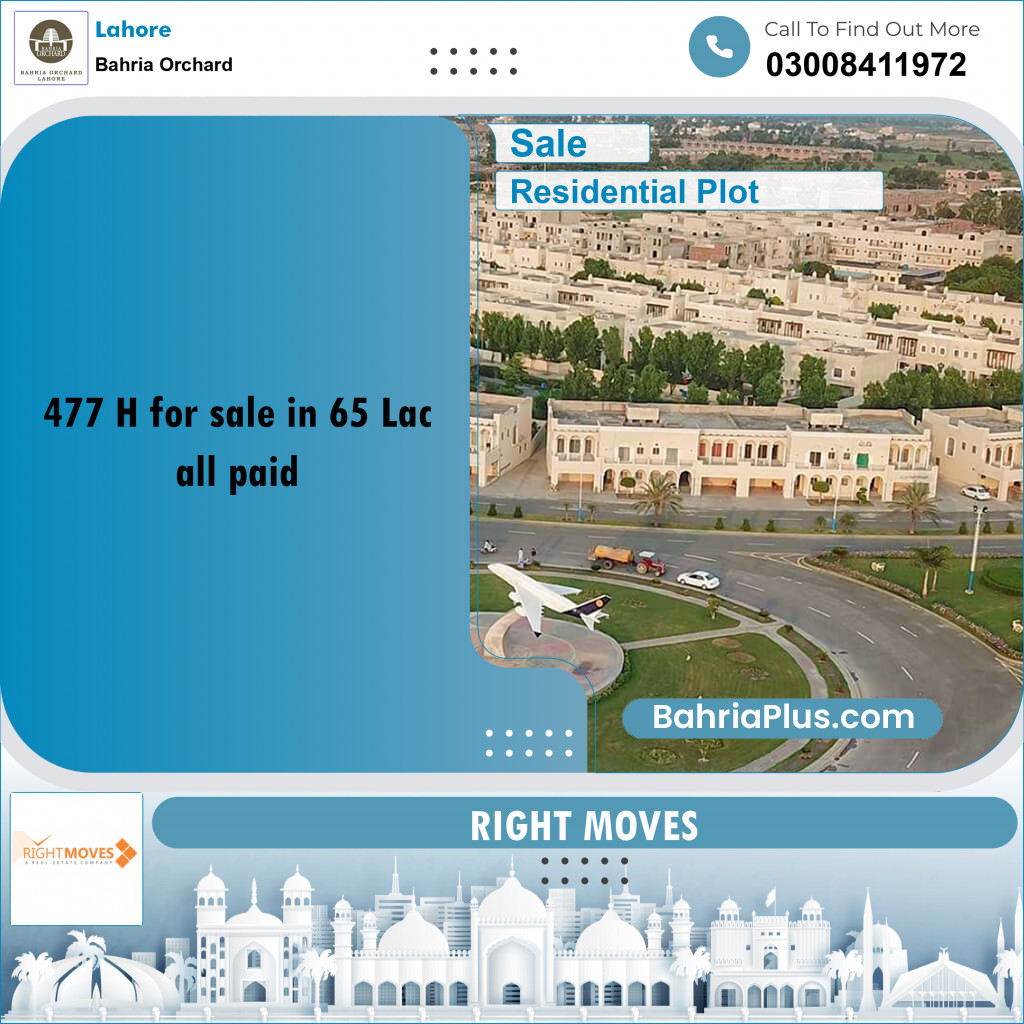 Residential Plot for Sale in Bahria Orchard, Lahore - (BP-185906)