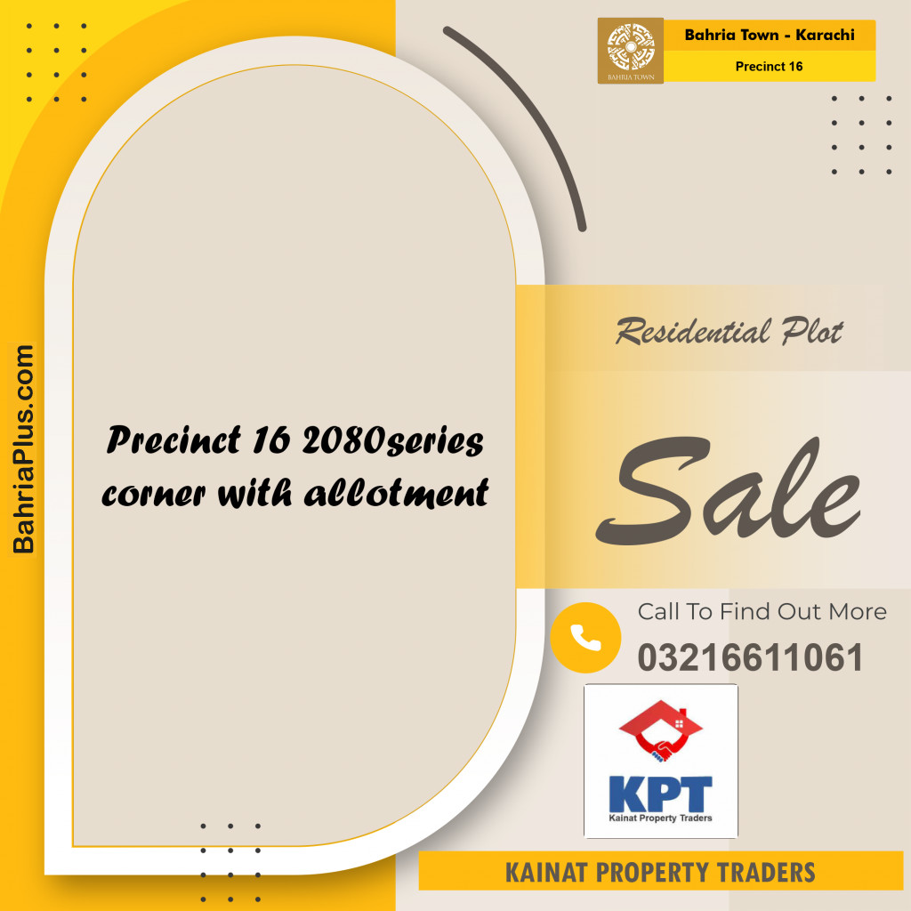 250 Sq. Yards Residential Plot for Sale in Precinct 16 -  Bahria Town, Karachi - (BP-185924)