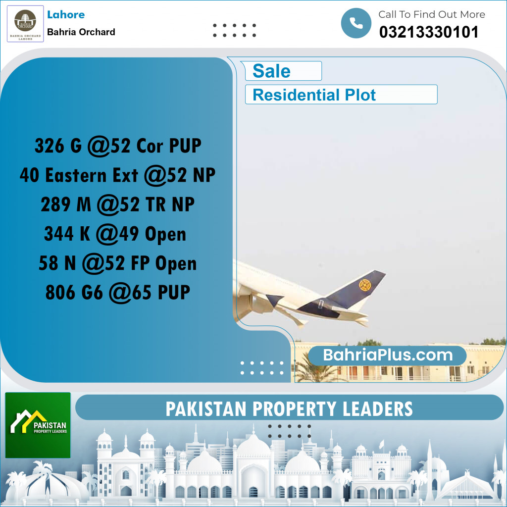 Residential Plot for Sale in Bahria Orchard, Lahore - (BP-185927)