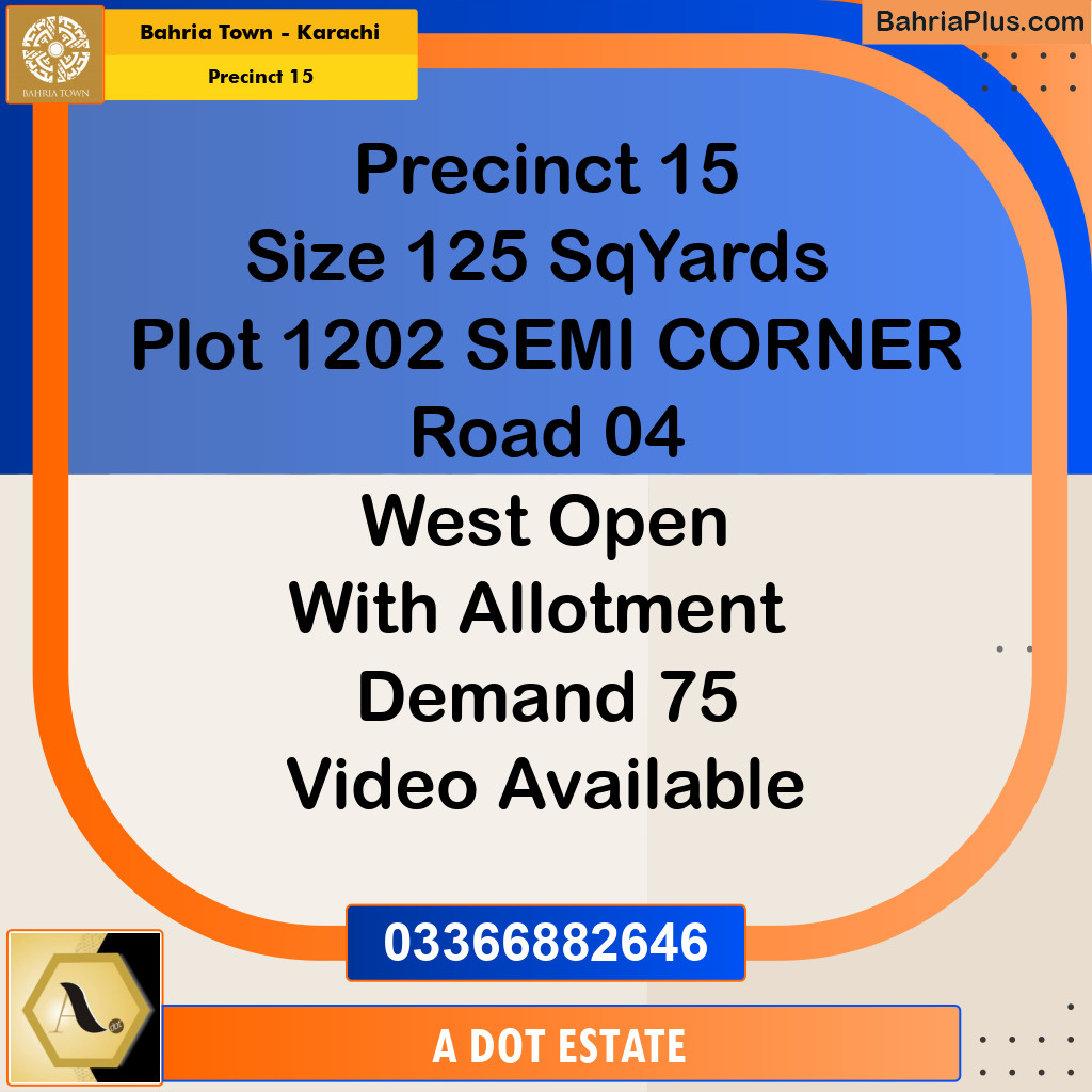 125 Sq. Yards Residential Plot for Sale in Precinct 15 -  Bahria Town, Karachi - (BP-186083)