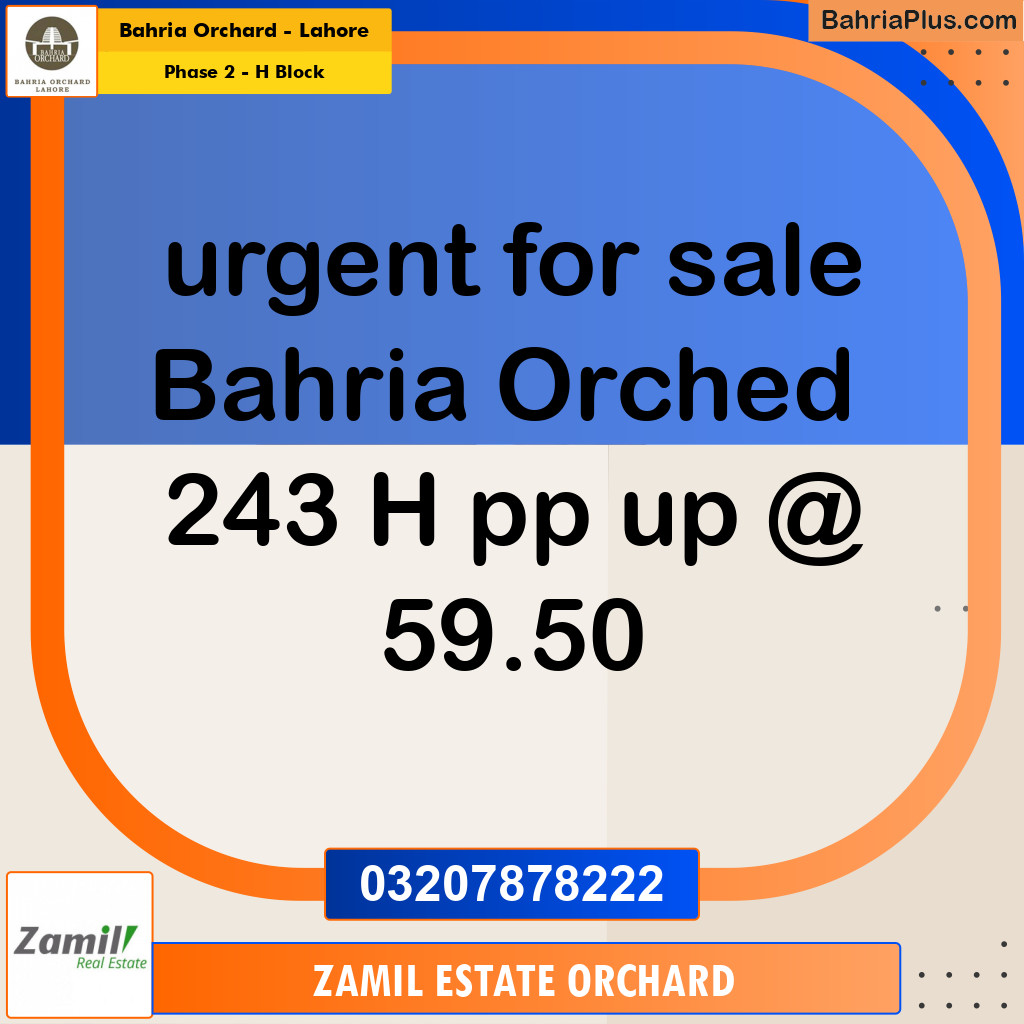 Residential Plot for Sale in Phase 2 - H Block - Bahria Orchard, Lahore - (BP-186164)