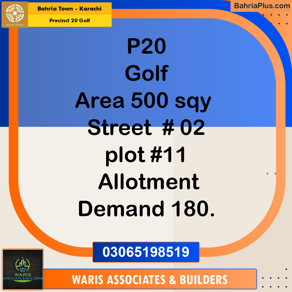 500 Sq. Yards Residential Plot for Sale in Precinct 20 Golf -  Bahria Town, Karachi - (BP-186176)
