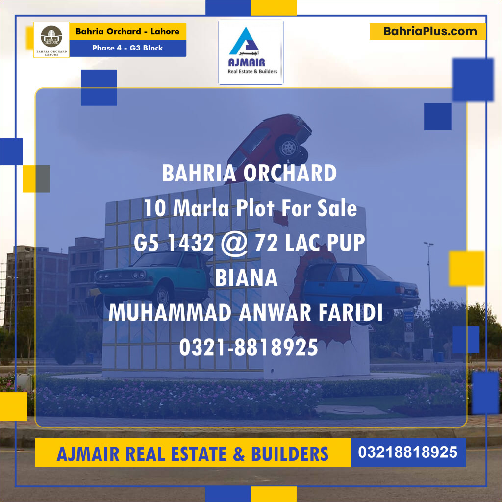 Residential Plot for Sale in Phase 4 - G3 Block -  Bahria Orchard, Lahore - (BP-186185)