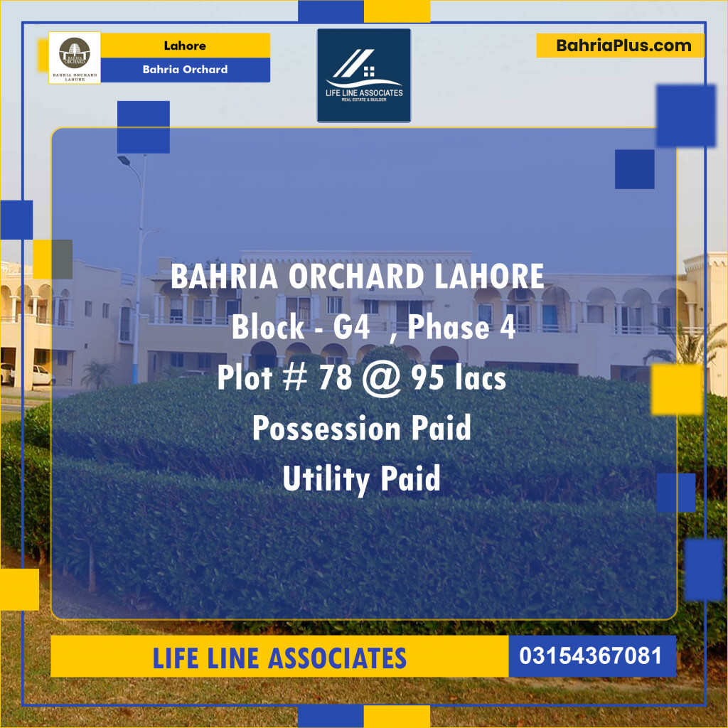 Residential Plot for Sale in Bahria Orchard, Lahore - (BP-186194)