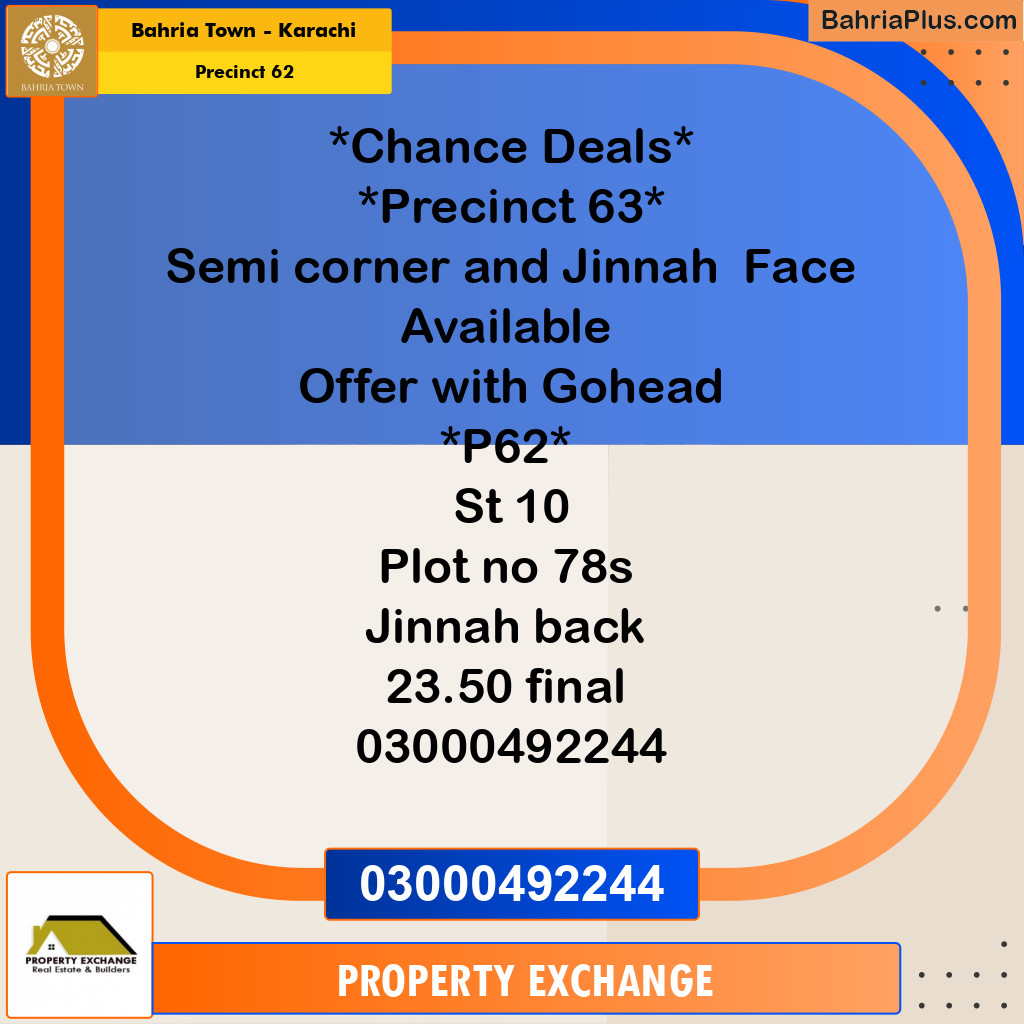 Residential Plot for Sale in Precinct 62 -  Bahria Town, Karachi - (BP-186195)