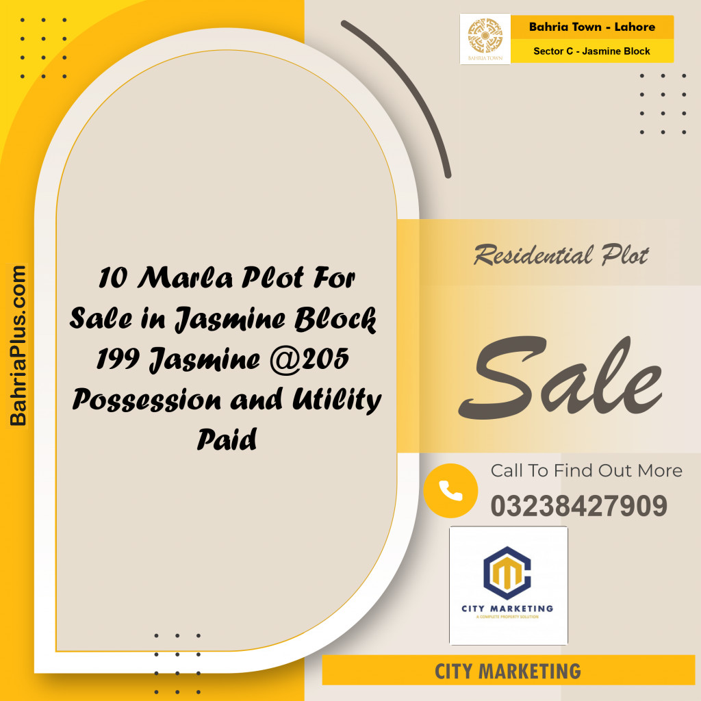 Residential Plot for Sale in Sector C - Jasmine Block -  Bahria Town, Lahore - (BP-186207)