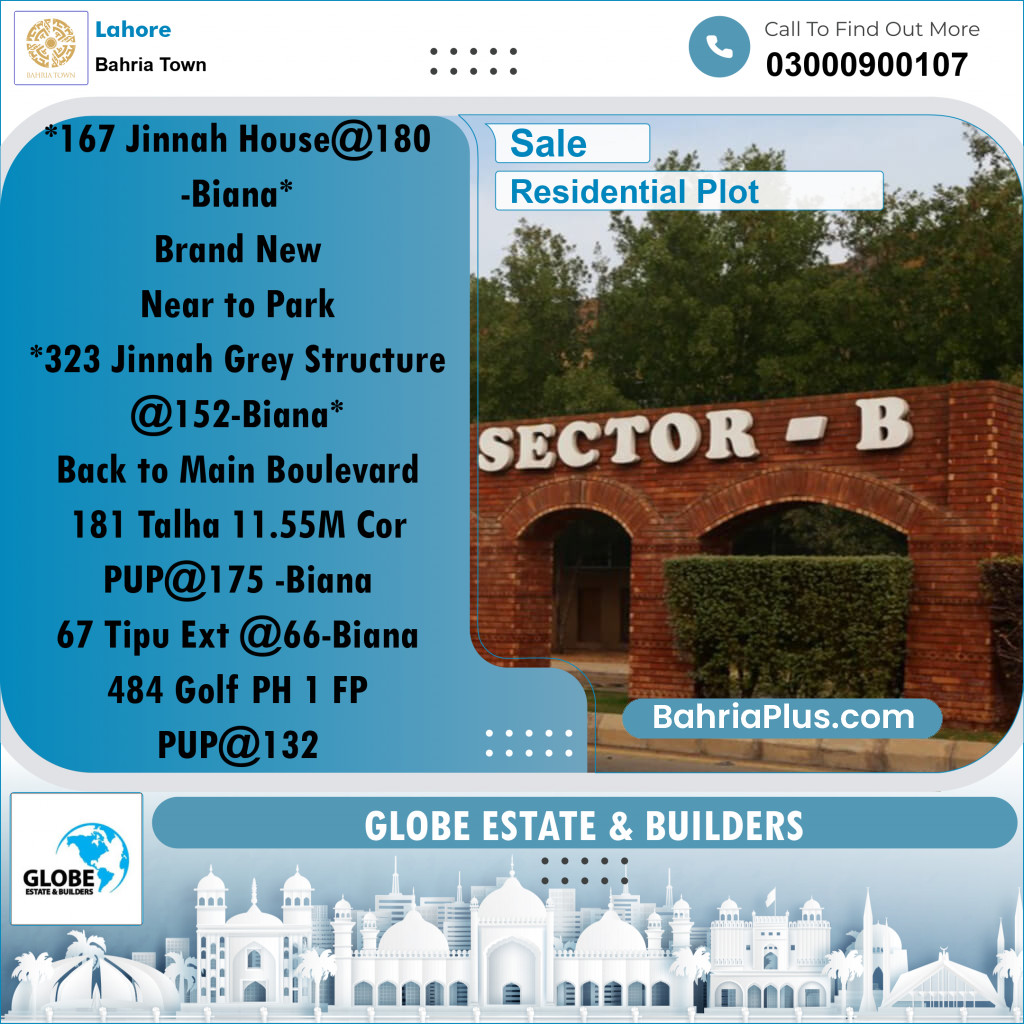 Residential Plot for Sale in Bahria Town, Lahore - (BP-186237)