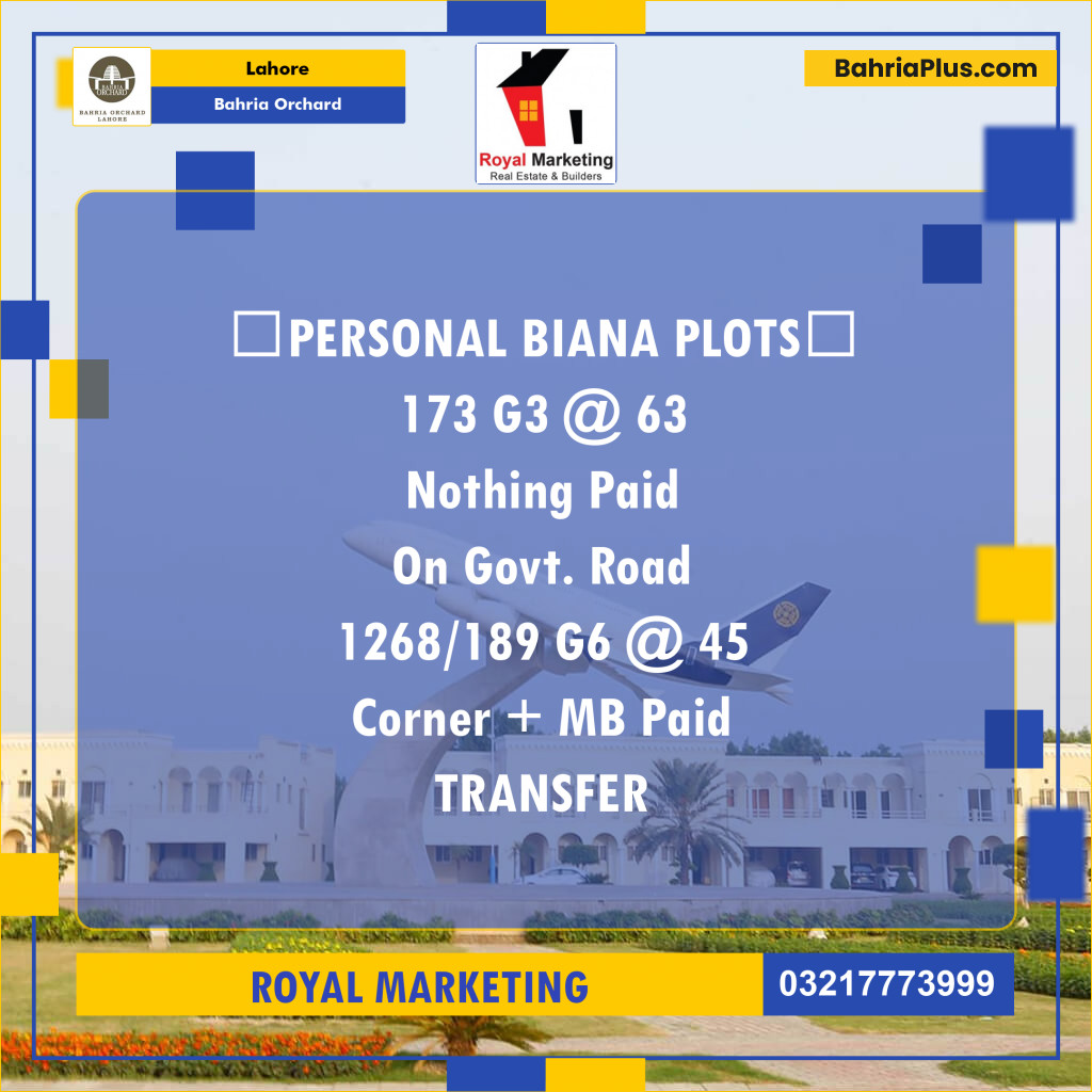 Residential Plot for Sale in Bahria Orchard, Lahore - (BP-186239)