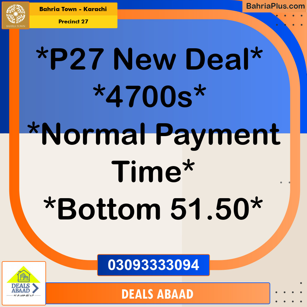 Residential Plot for Sale in Precinct 27 -  Bahria Town, Karachi - (BP-186247)