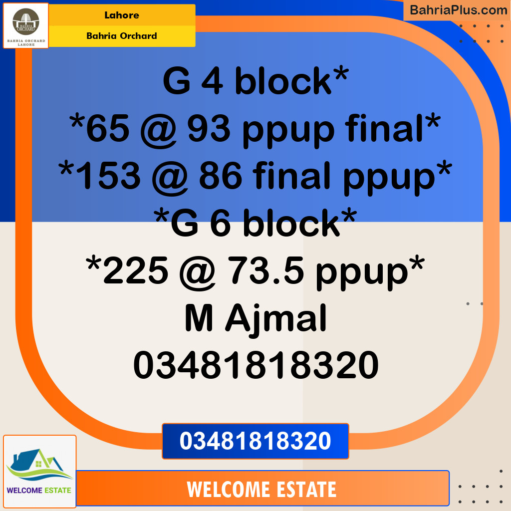 Residential Plot for Sale in Bahria Orchard, Lahore - (BP-186280)