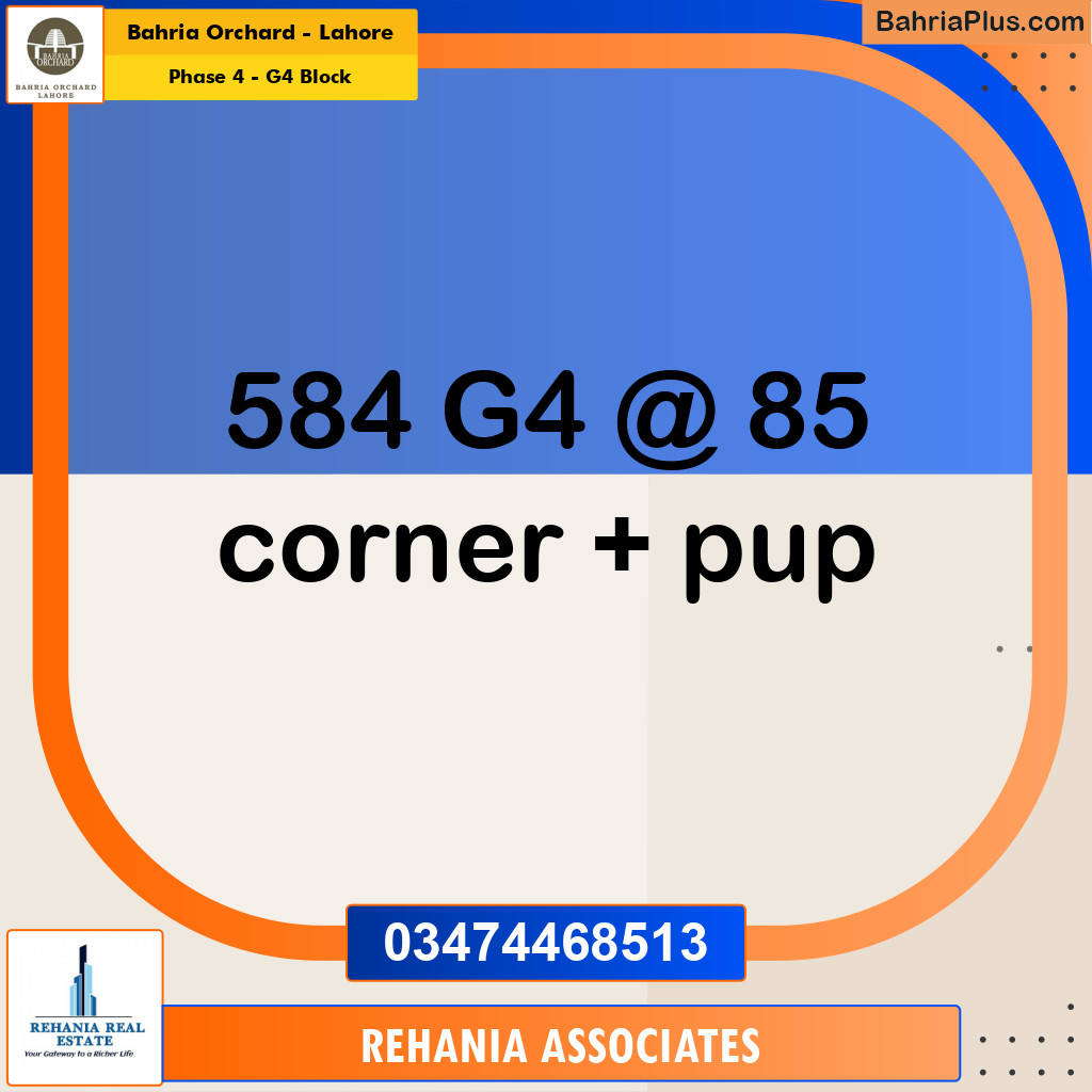 Residential Plot for Sale in Phase 4 - G4 Block -  Bahria Orchard, Lahore - (BP-186287)