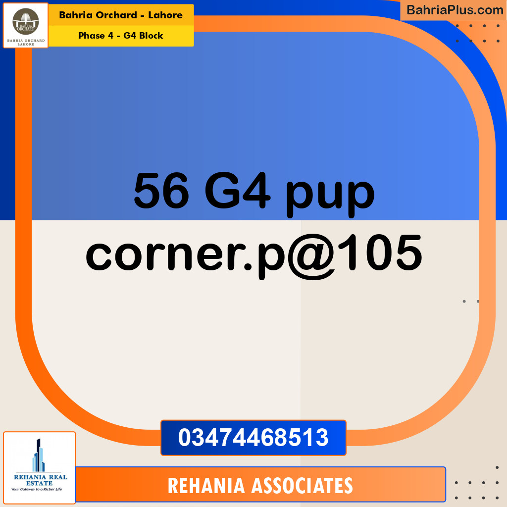 Residential Plot for Sale in Phase 4 - G4 Block -  Bahria Orchard, Lahore - (BP-186288)
