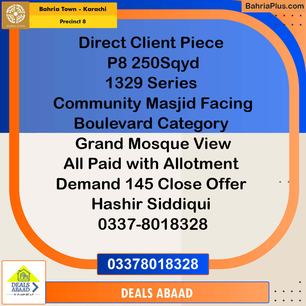 250 Sq. Yards Residential Plot for Sale in Precinct 8 -  Bahria Town, Karachi - (BP-186297)