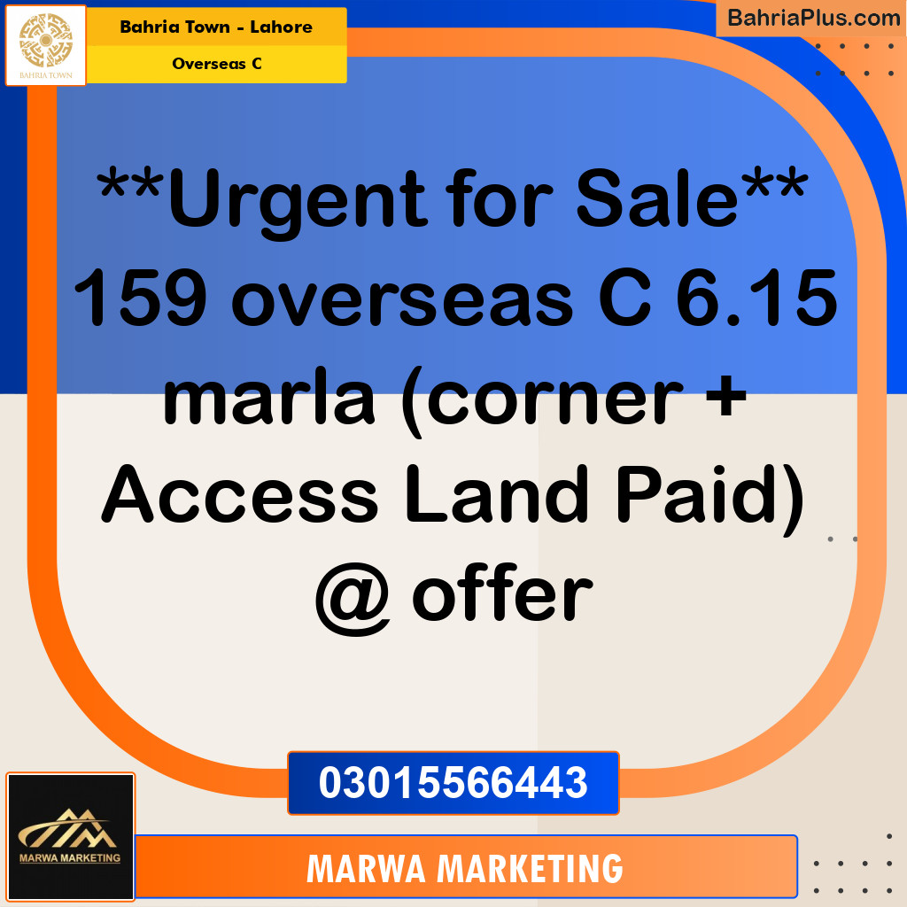 Residential Plot for Sale in Overseas C -  Bahria Town, Lahore - (BP-186306)