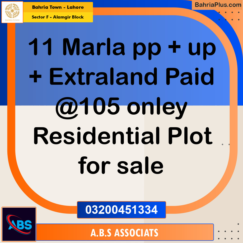 Residential Plot for Sale in Sector F - Alamgir Block -  Bahria Town, Lahore - (BP-186318)
