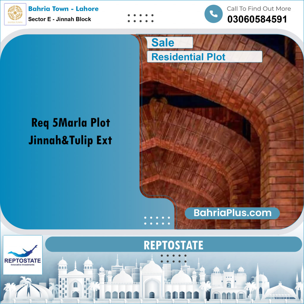 Residential Plot for Sale in Sector E - Jinnah Block -  Bahria Town, Lahore - (BP-186321)