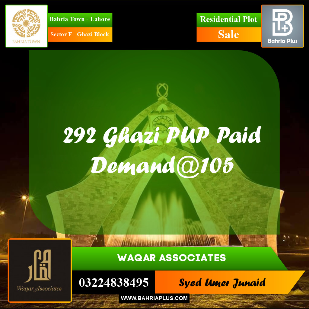 Residential Plot for Sale in Sector F - Ghazi Block -  Bahria Town, Lahore - (BP-186375)