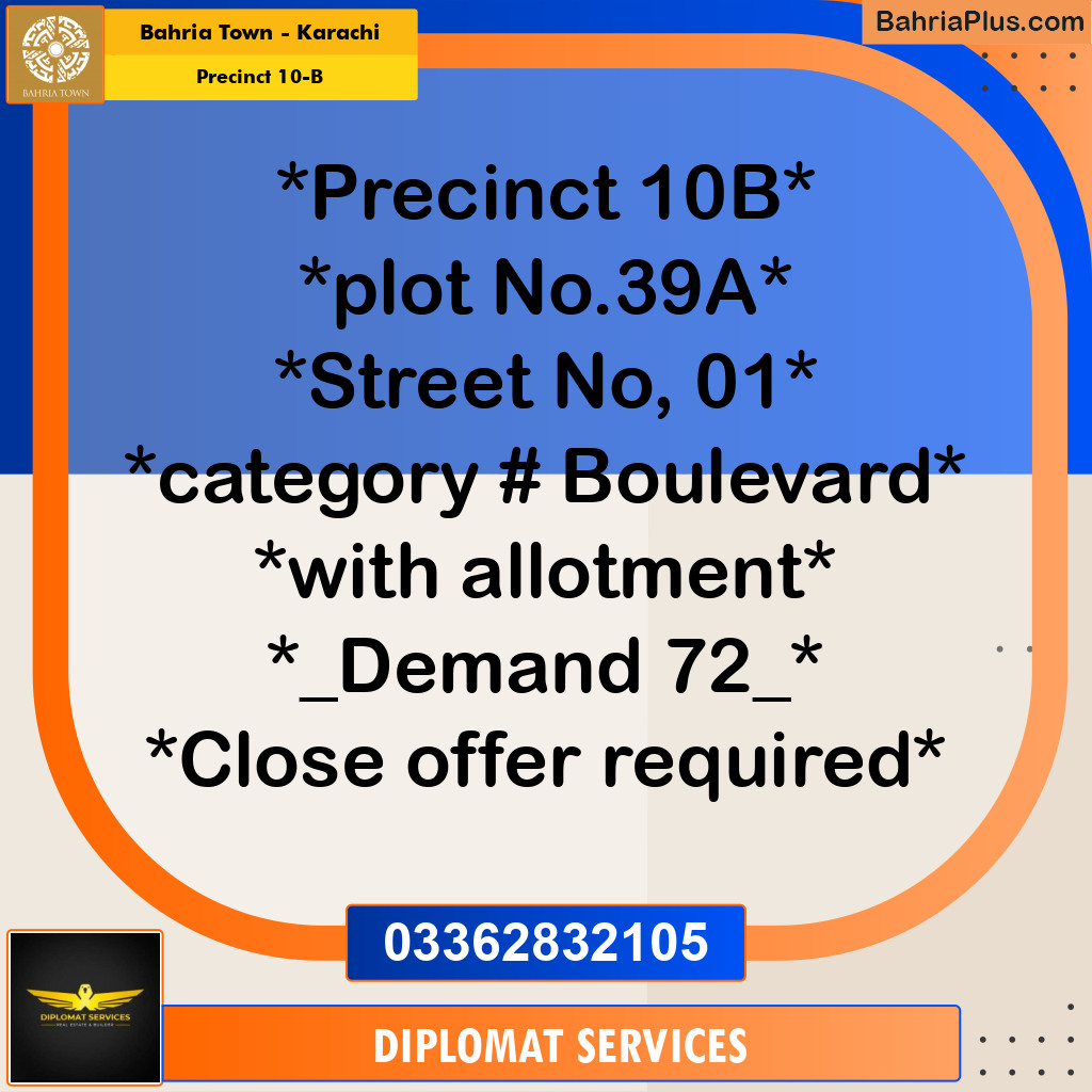 Residential Plot for Sale in Precinct 10-B - Bahria Town, Karachi - (BP-186405)
