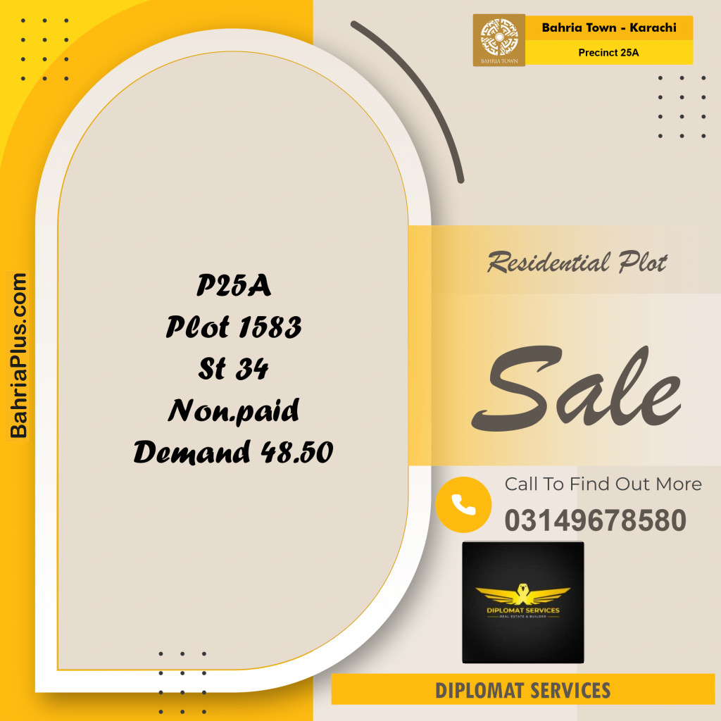 Residential Plot for Sale in Precinct 25A - Bahria Town, Karachi - (BP-186407)