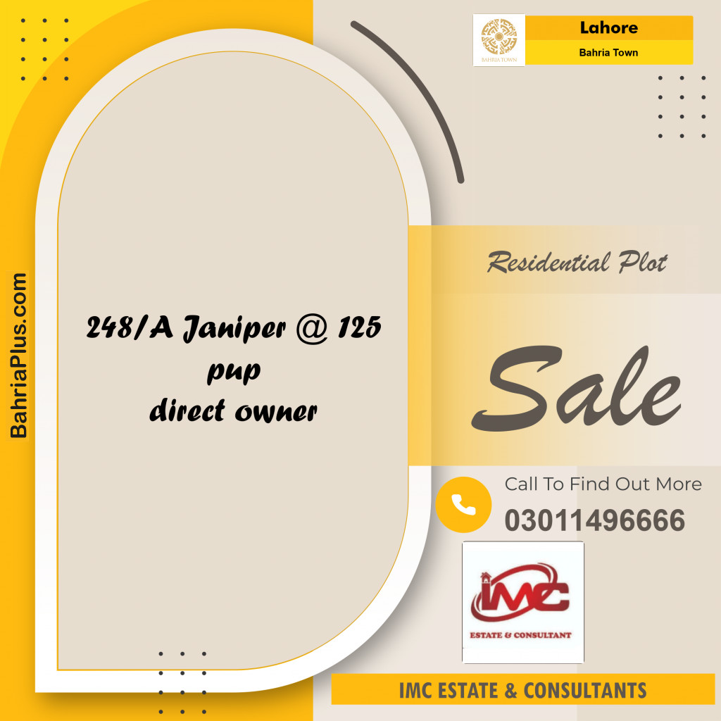 Residential Plot for Sale in Bahria Town, Lahore - (BP-186412)