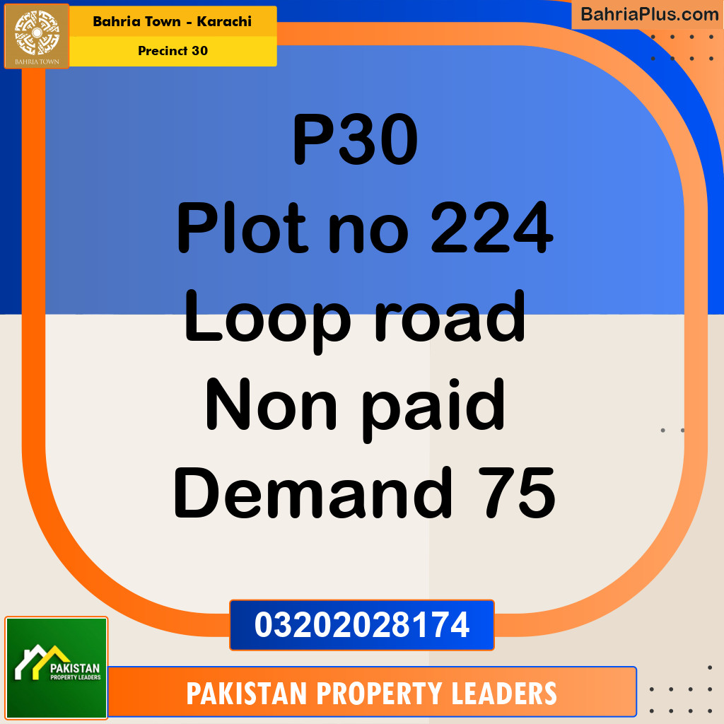 250 Sq. Yards Residential Plot for Sale in Precinct 30 -  Bahria Town, Karachi - (BP-186532)