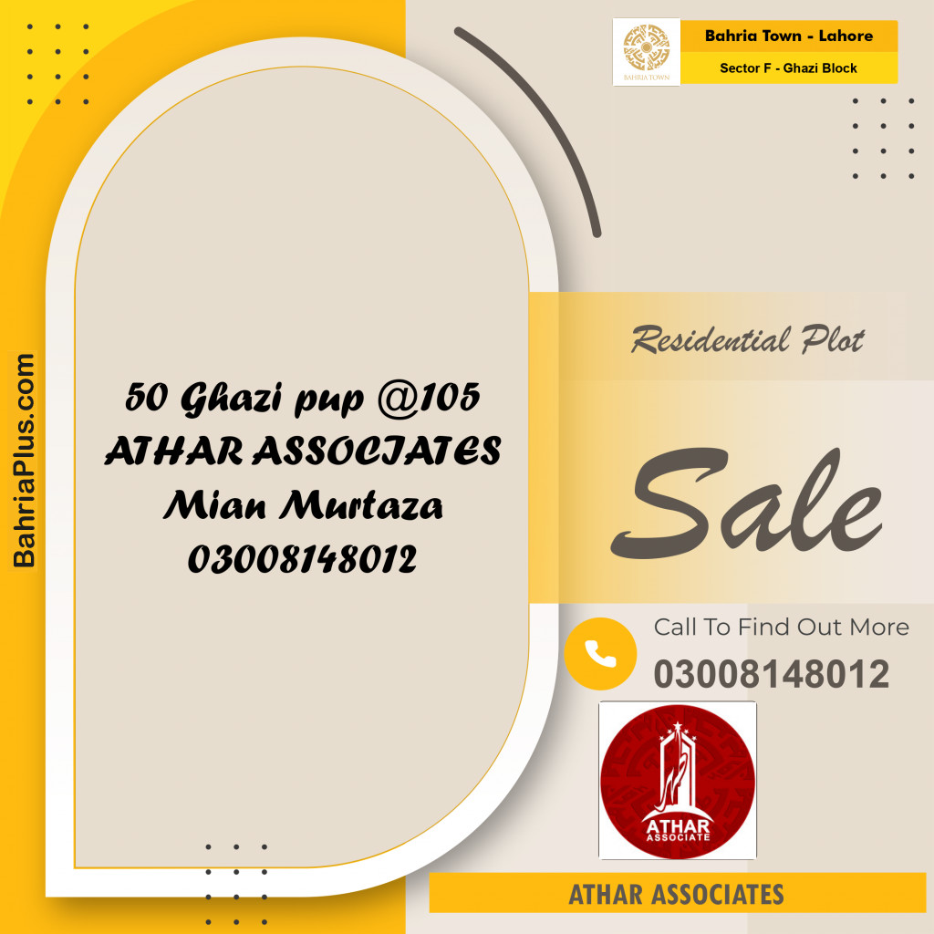 Residential Plot for Sale in Sector F - Ghazi Block -  Bahria Town, Lahore - (BP-186542)