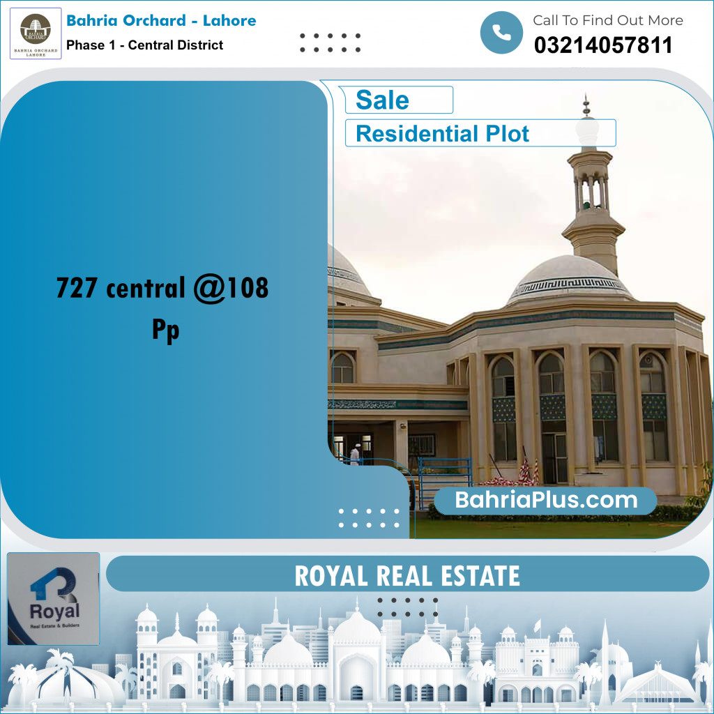 Residential Plot for Sale in Phase 1 - Central District -  Bahria Orchard, Lahore - (BP-186549)