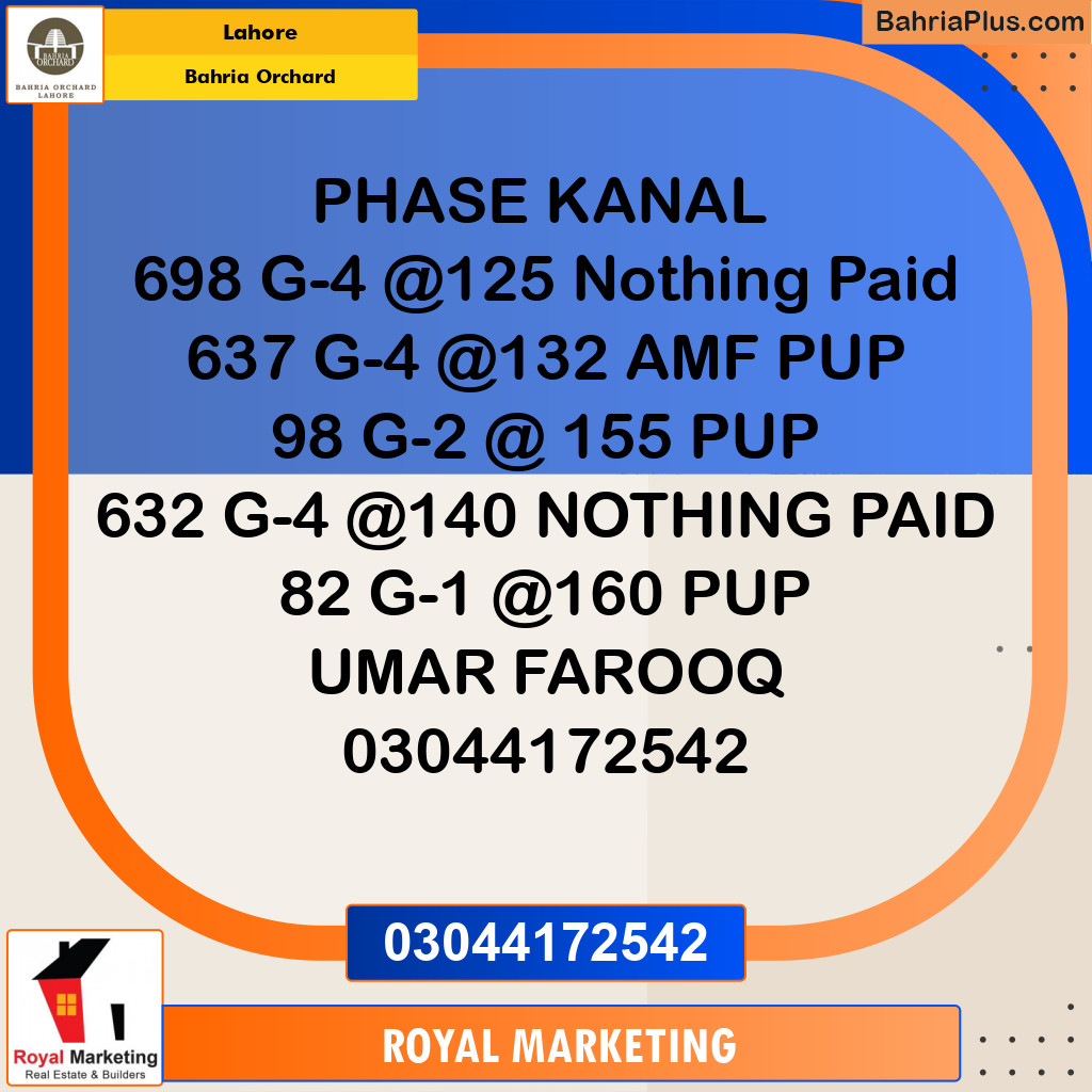 Residential Plot for Sale in Bahria Orchard, Lahore - (BP-186566)