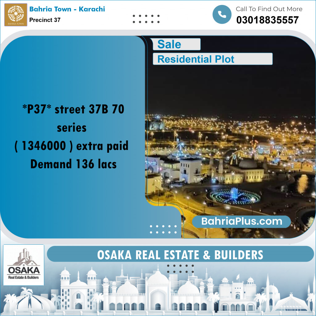 Residential Plot for Sale in Precinct 37 -  Bahria Town, Karachi - (BP-186569)