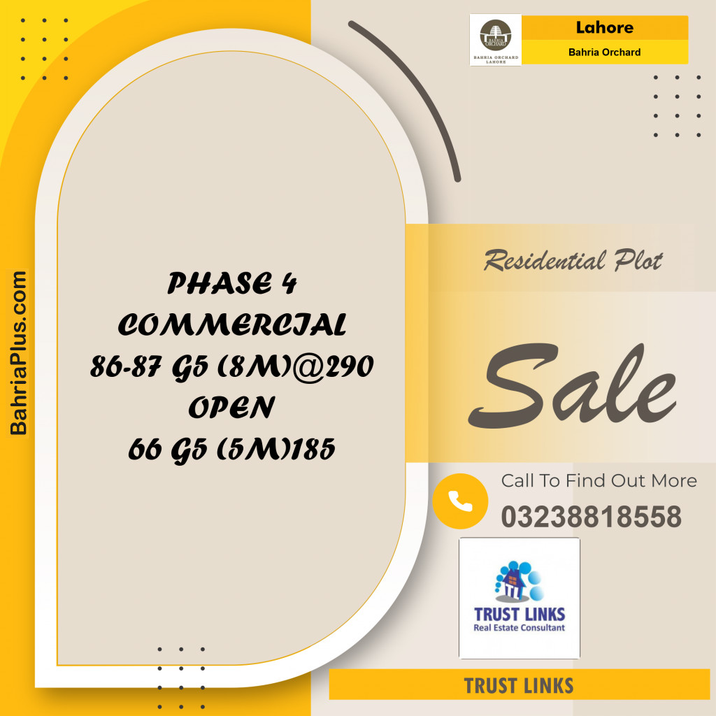 Residential Plot for Sale in Bahria Orchard, Lahore - (BP-186605)