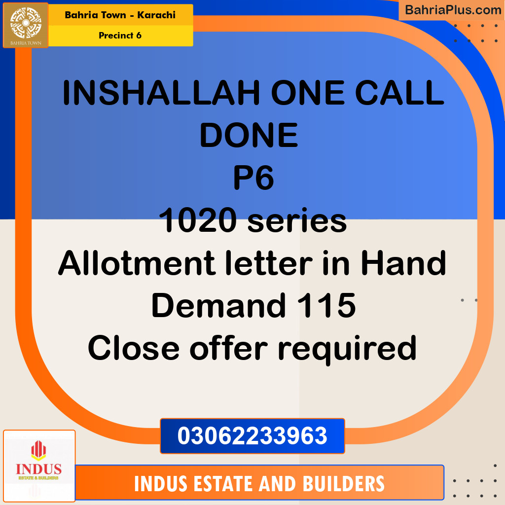 250 Sq. Yards Residential Plot for Sale in Precinct 6 -  Bahria Town, Karachi - (BP-186621)