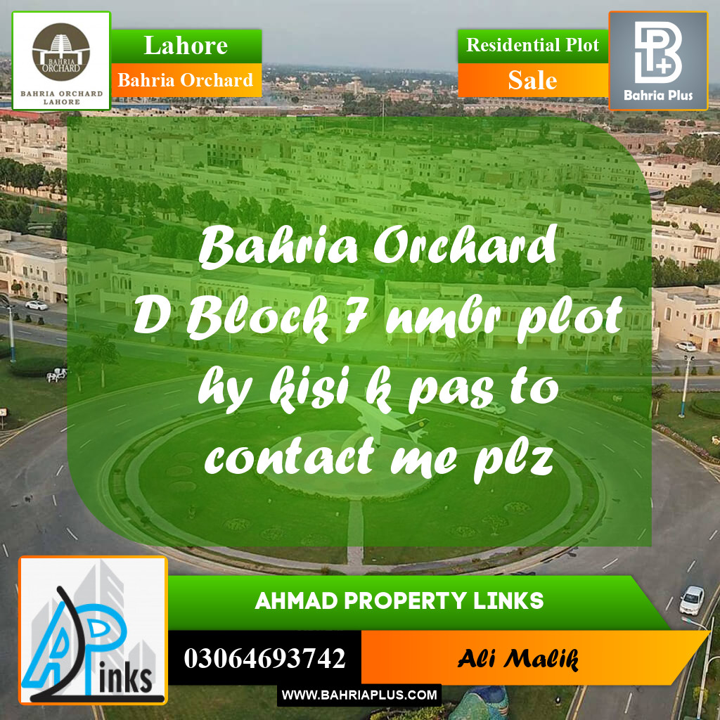 Residential Plot for Sale in Bahria Orchard, Lahore - (BP-186707)