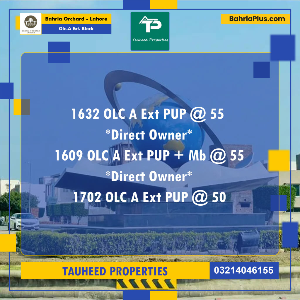 Residential Plot for Sale in OLC-A Ext. Block -  Bahria Orchard, Lahore - (BP-186736)