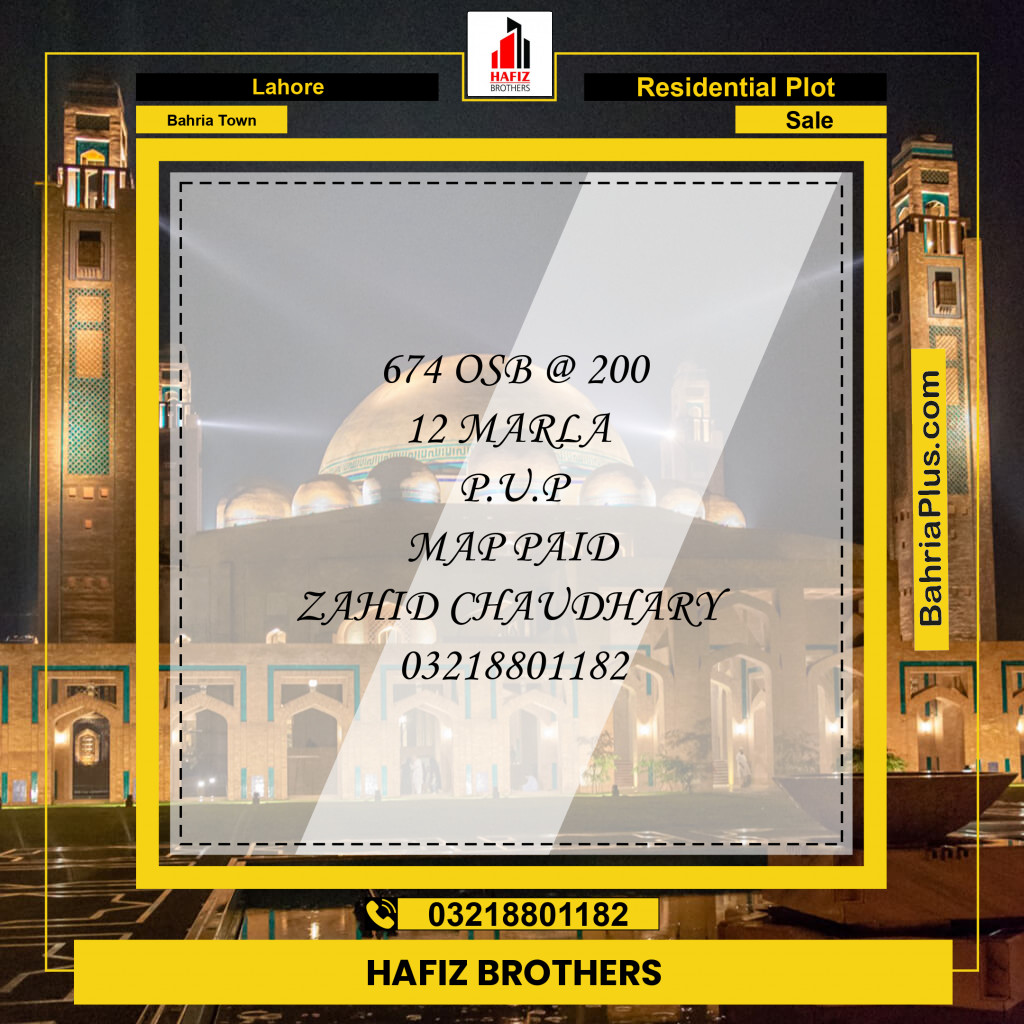 Residential Plot for Sale in Bahria Town, Lahore - (BP-186767)