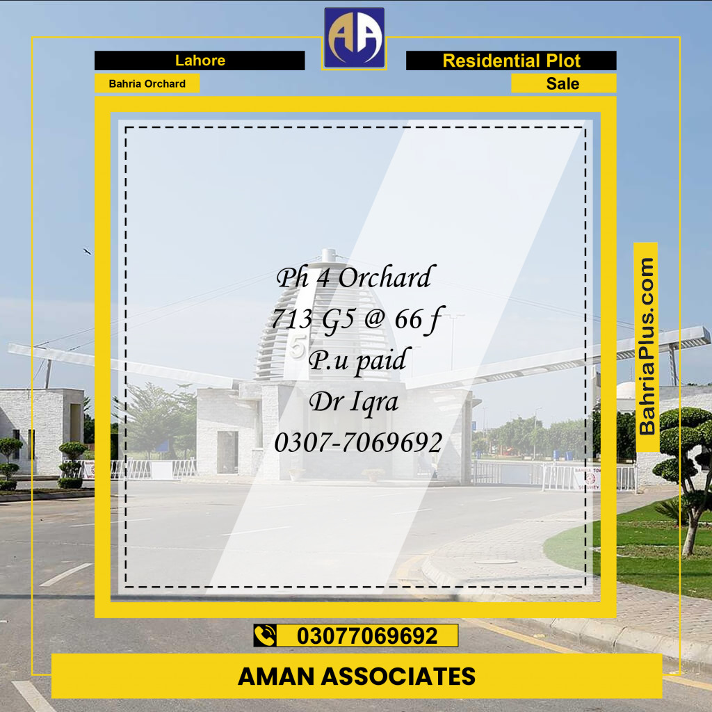 Residential Plot for Sale in Bahria Orchard, Lahore - (BP-186849)