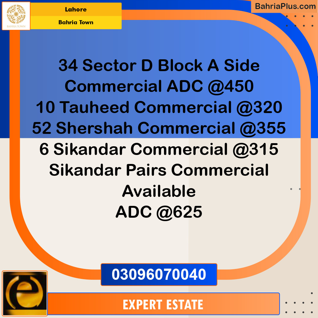 Commercial Plot for Sale in Bahria Town, Lahore - (BP-186887)