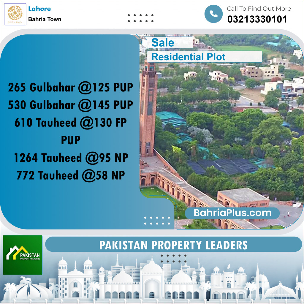 Residential Plot for Sale in Bahria Town, Lahore - (BP-186895)