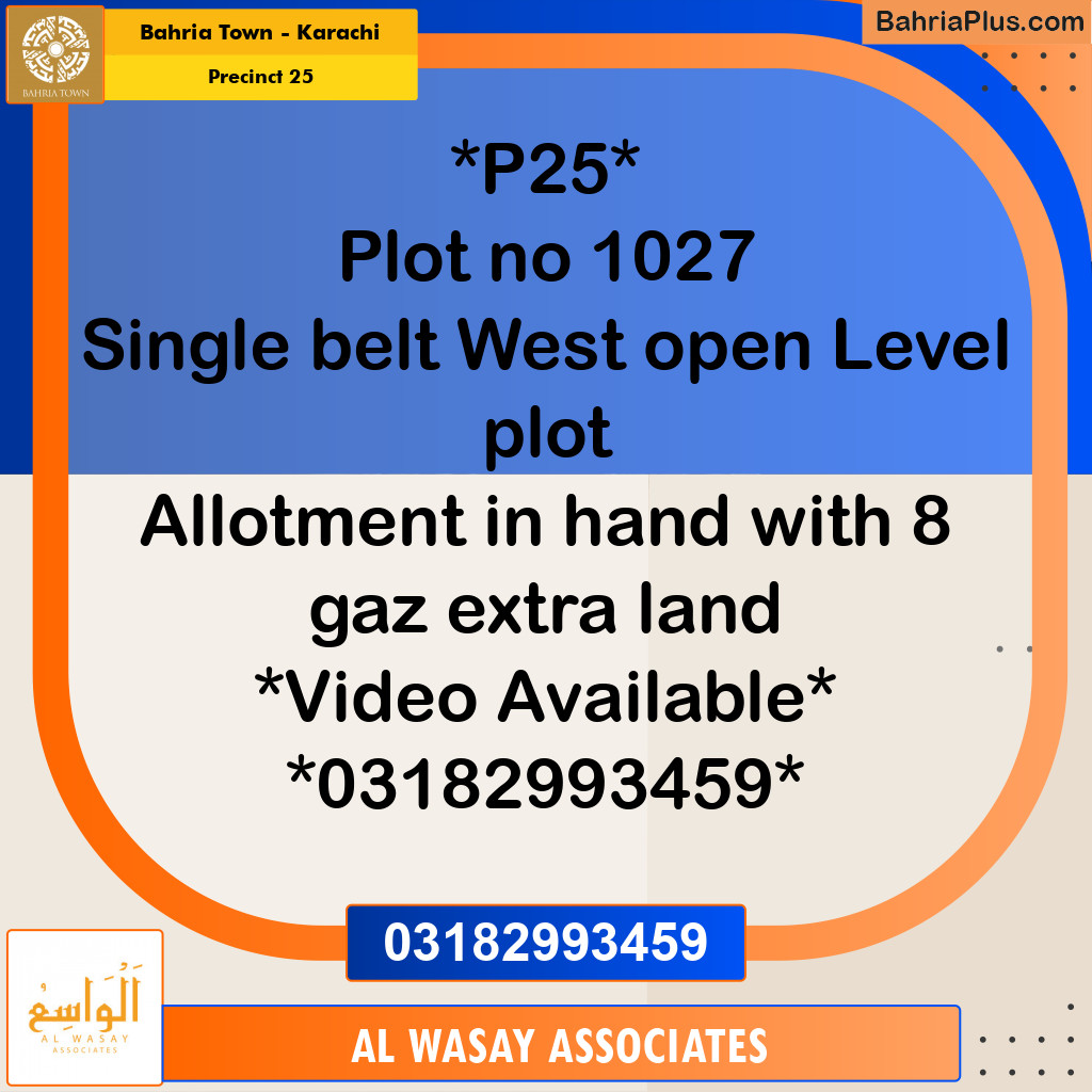 Residential Plot for Sale in Precinct 25 - Bahria Town, Karachi - (BP-186925)