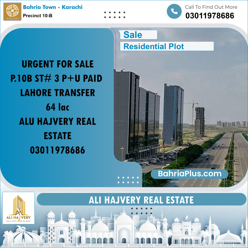 Residential Plot for Sale in Precinct 10-B - Bahria Town, Karachi - (BP-186927)