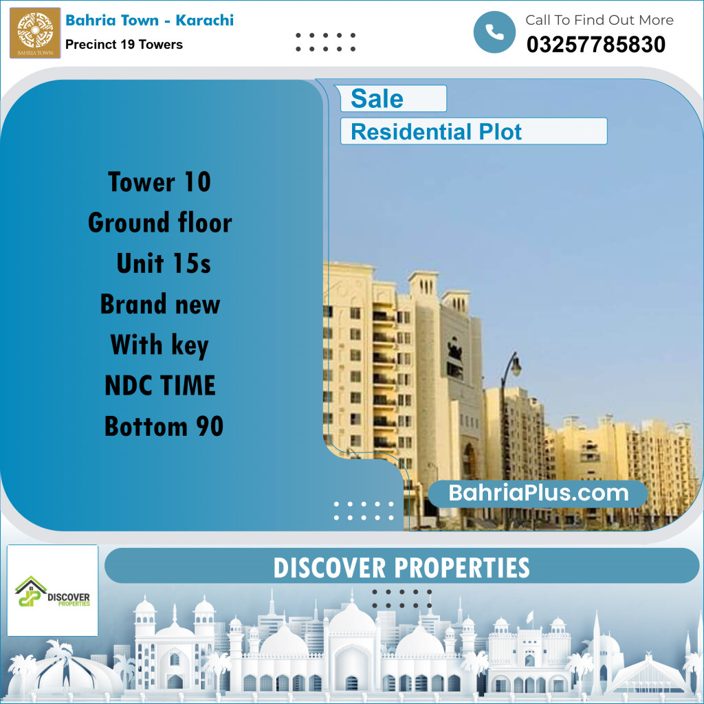 Residential Plot for Sale in Precinct 19 Towers -  Bahria Town, Karachi - (BP-186932)