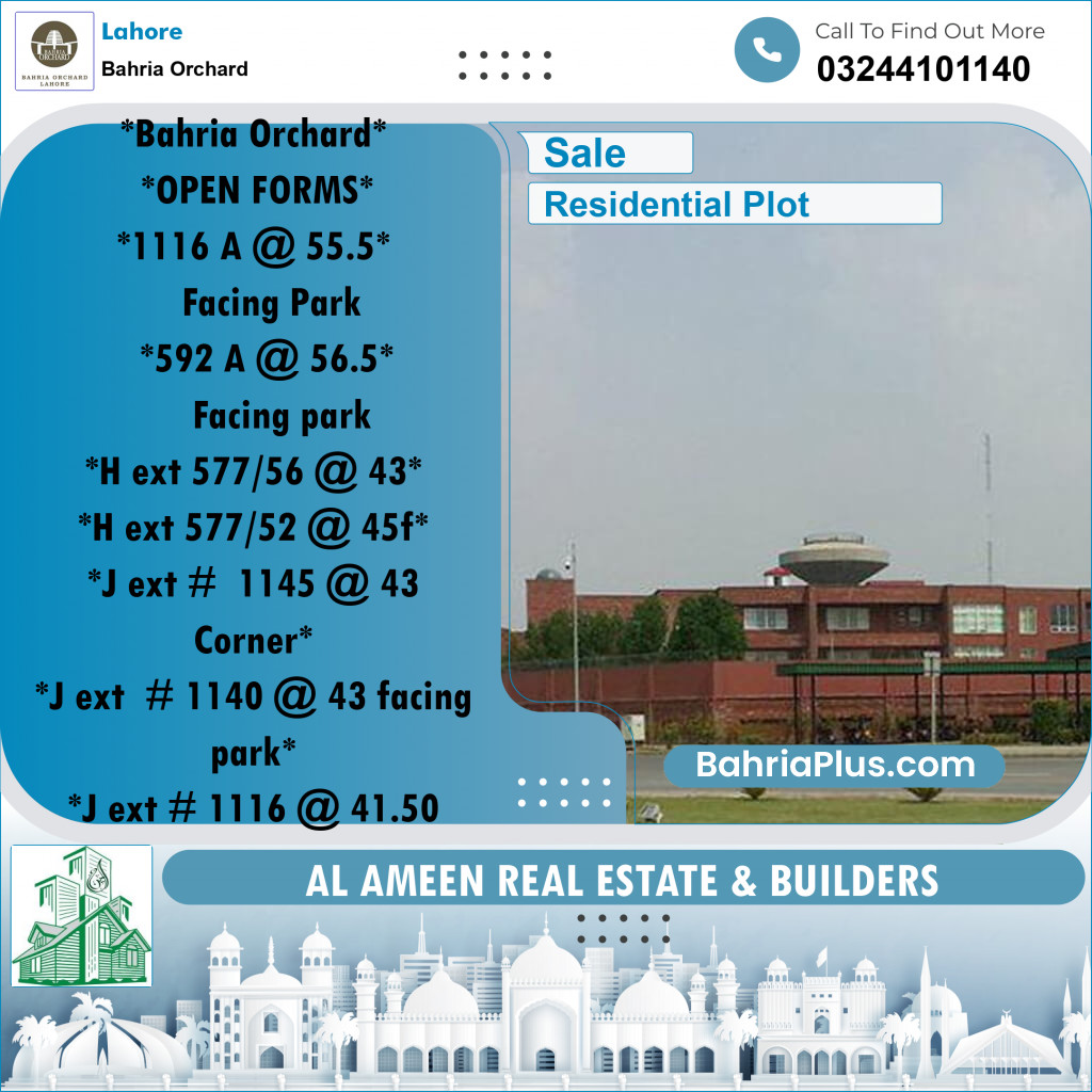 Residential Plot for Sale in Bahria Orchard, Lahore - (BP-186972)