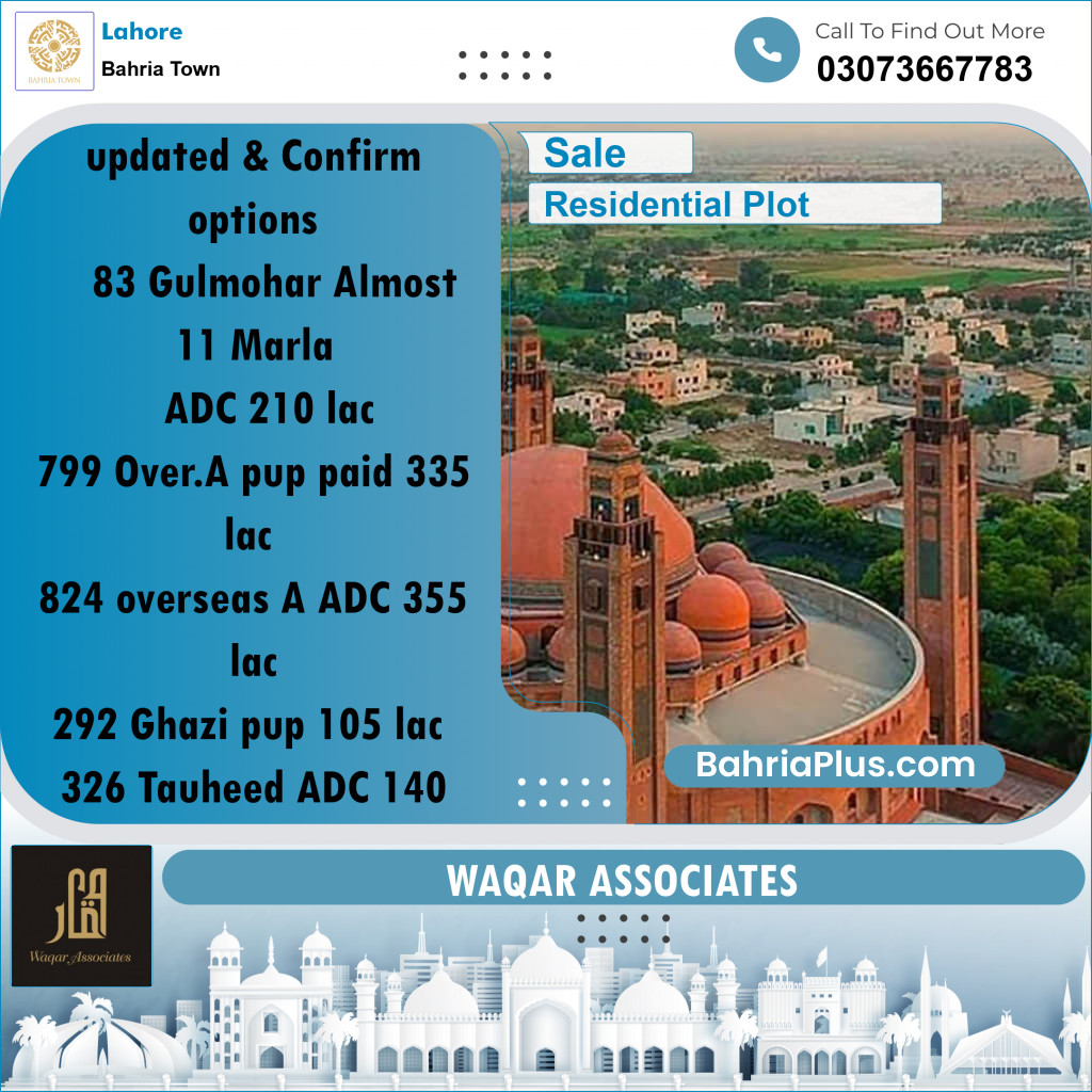 Residential Plot for Sale in Bahria Town, Lahore - (BP-187021)