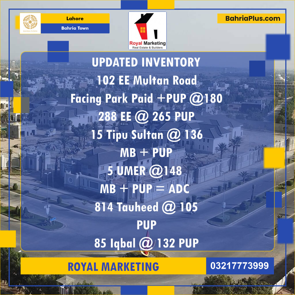 Residential Plot for Sale in Bahria Town, Lahore - (BP-187036)
