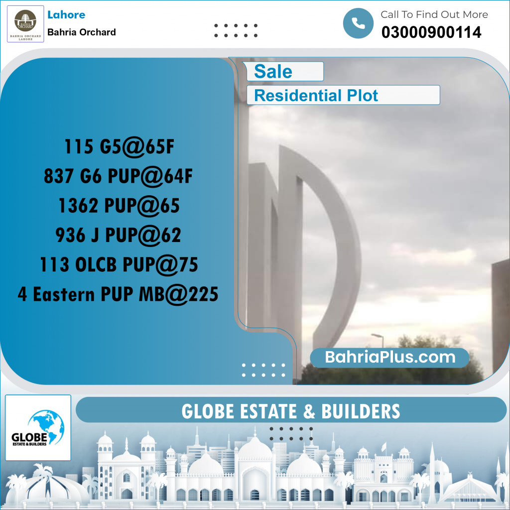 Residential Plot for Sale in Bahria Orchard, Lahore - (BP-187050)