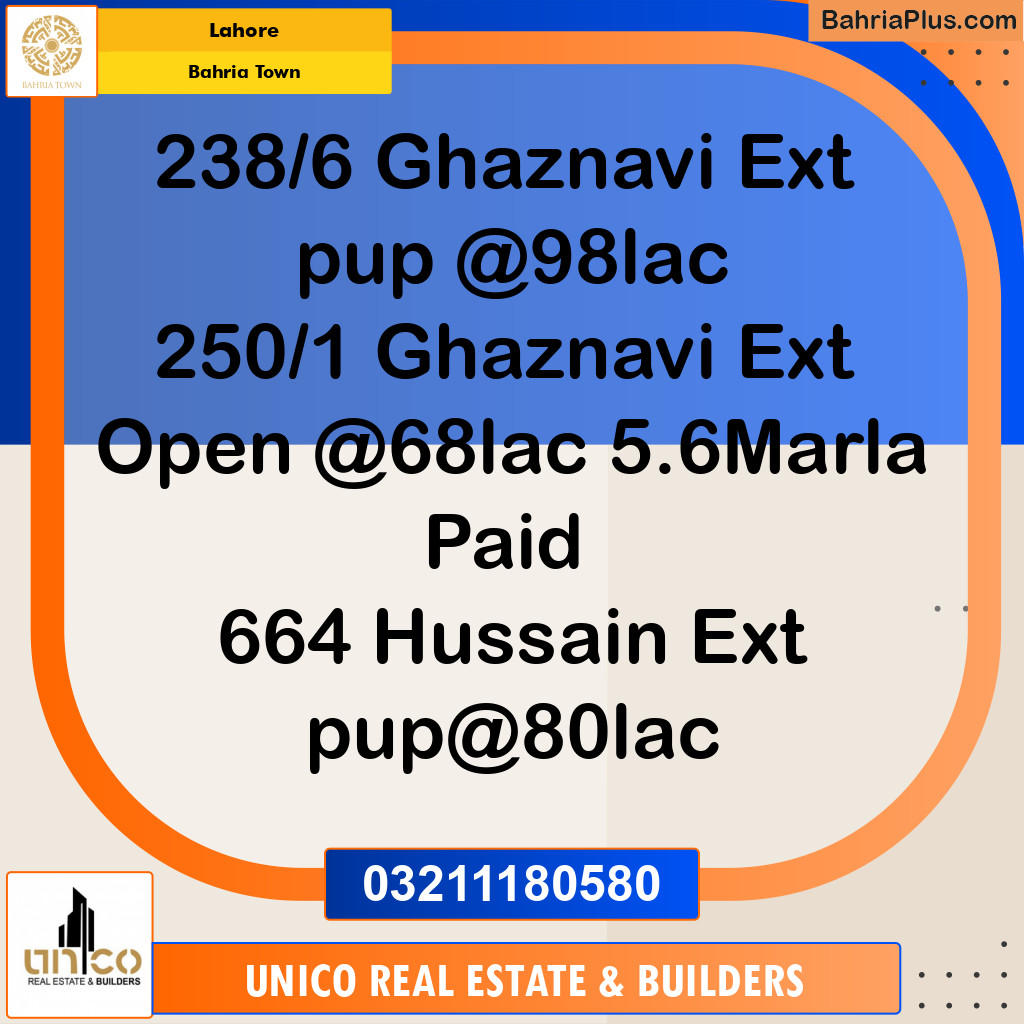 Residential Plot for Sale in Bahria Town, Lahore - (BP-187072)