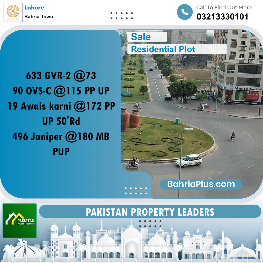 Residential Plot for Sale in Bahria Town, Lahore - (BP-187081)