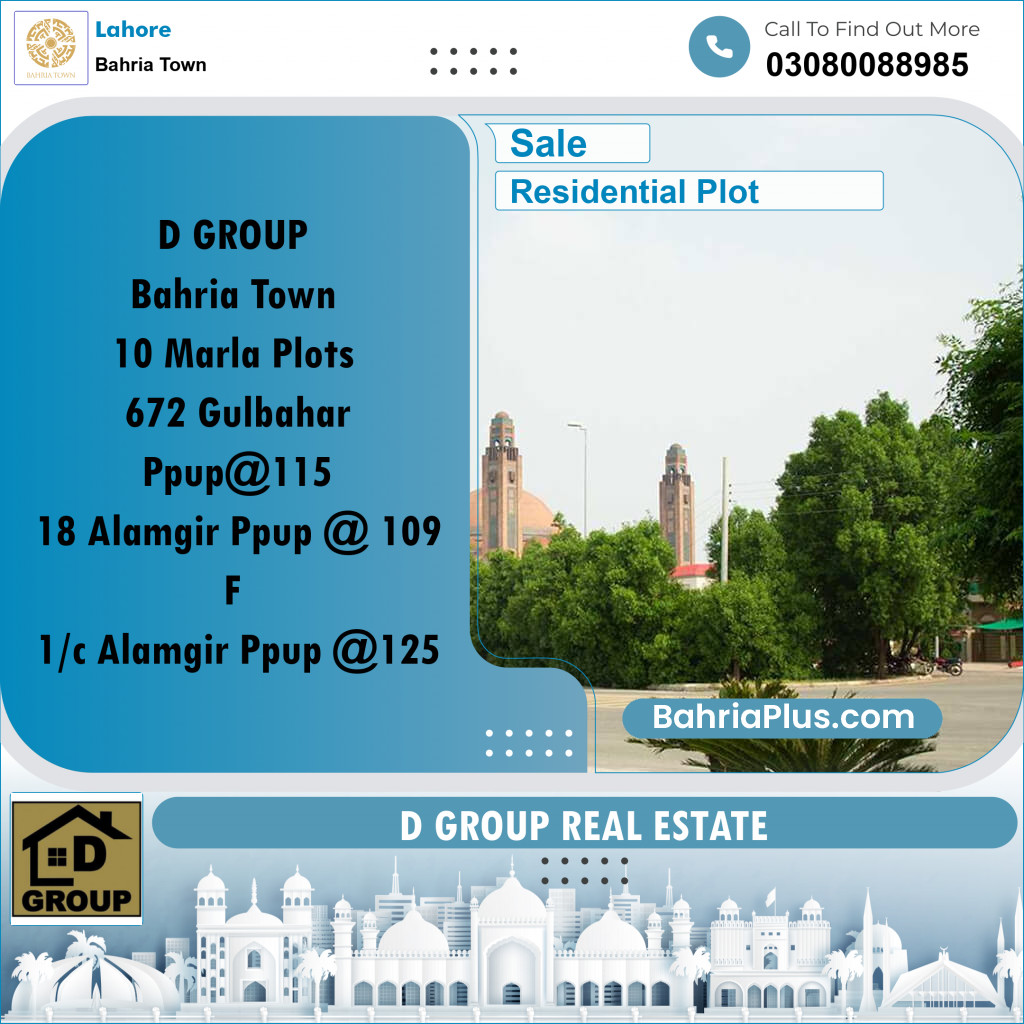 Residential Plot for Sale in Bahria Town, Lahore - (BP-187087)